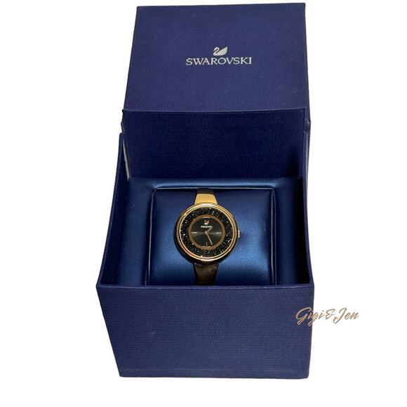 SWAROVSKI Crystalline Pure Quartz Black Dial Ladies Watch